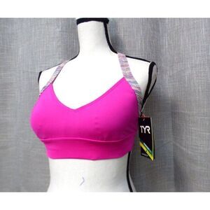 TYR Sport Women's Sonoma V-Neck Swim Bra, Size S Pink